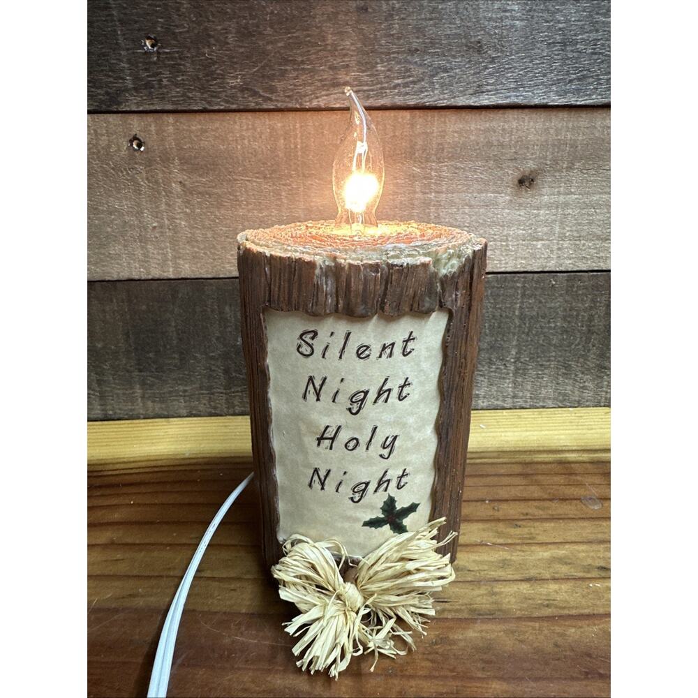 Silent Night Holy Night Wood Look Table Night Light